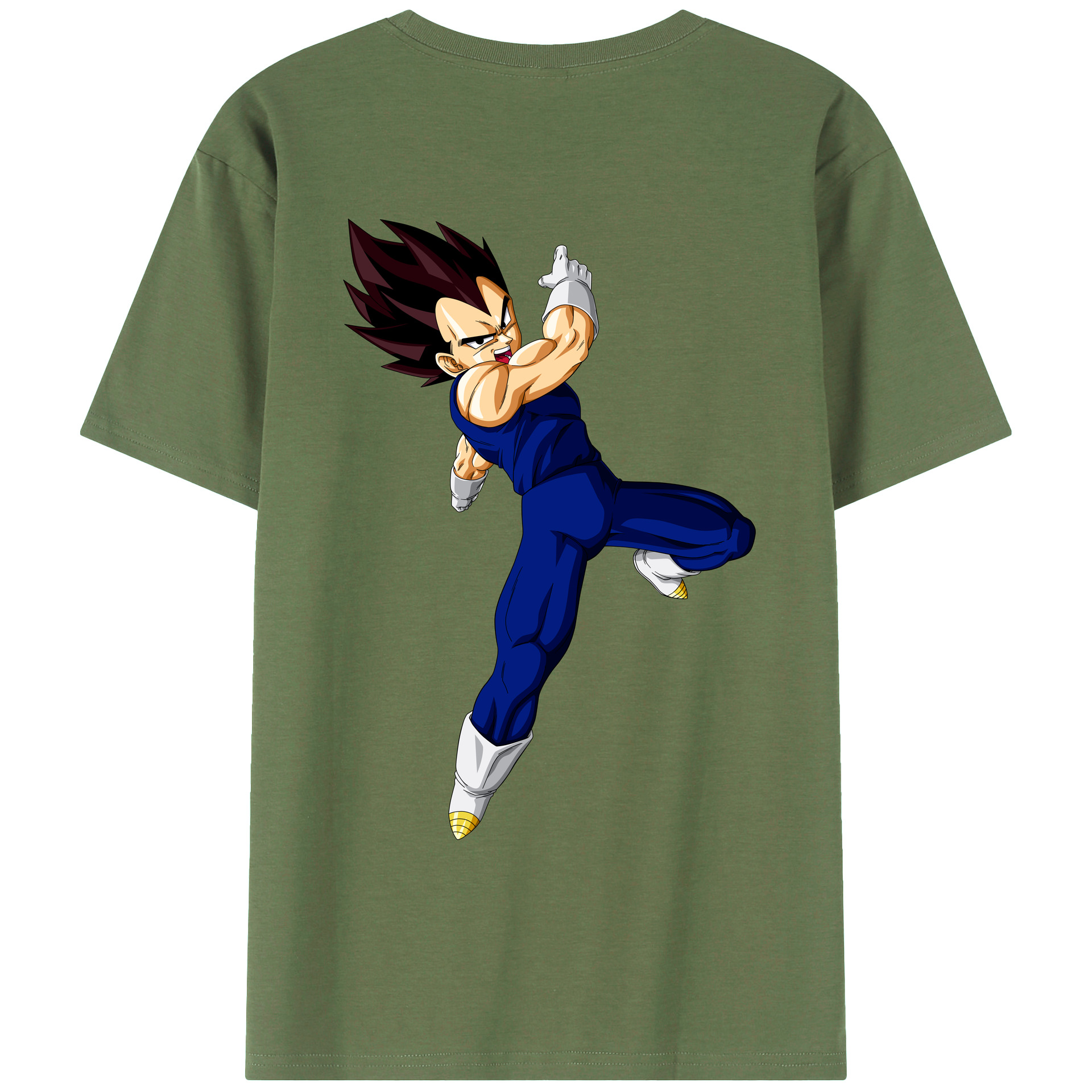 （画像用） ドラゴンボール ベジータ四世（Bejīta Yonsei）DRAGON BALL Vegeta IV 綿100％ メンズ半袖Tシャツ（バックプリント） 通気性